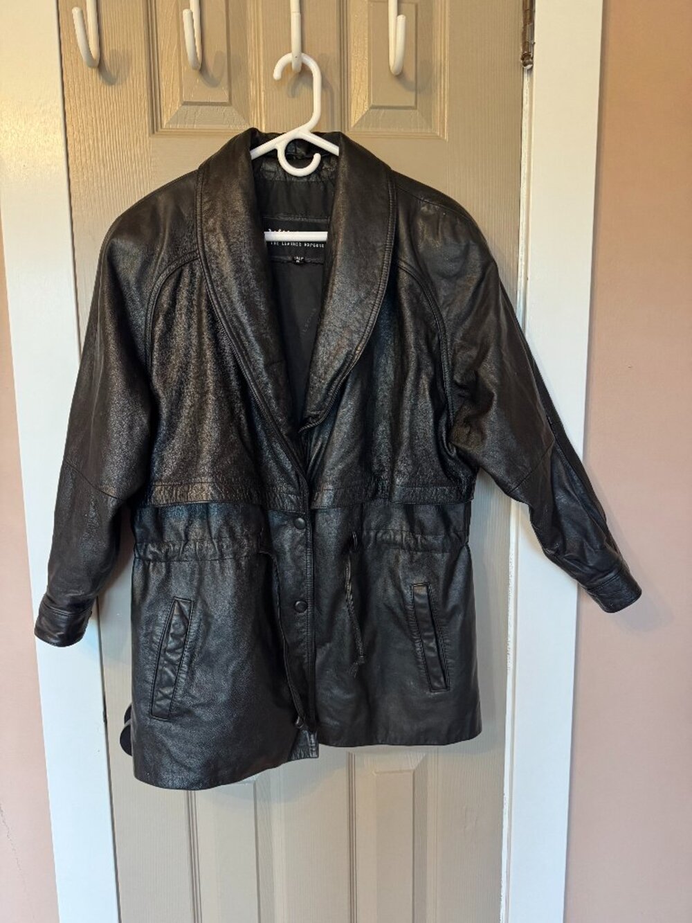 Vintage Wilsons Leather Black Genuine Leather Coat Women M Y2K 90s